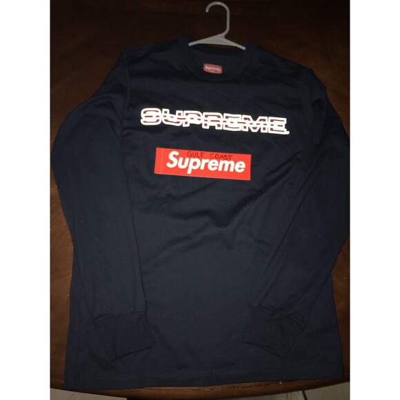 Supreme 3M Reflective L/S Tee Navy